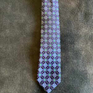 The Tie Bar Tie Mens Purple & Black Floral Silk Classic Necktie